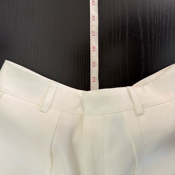 Missguided Women’s Sz 4 Wide Leg Ivory Trousers Dress Pants Pockets Minimalist - Picture 11 of 13